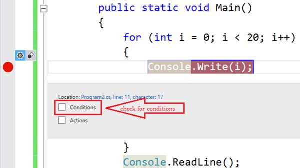 Conditions check Box